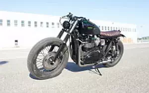 Wallpapers custom motorcycle Iron Pirate Garage Brat Vintage Race Triumph Bonneville t100 2015